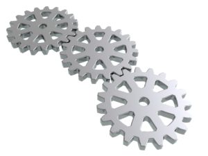 Three gears working together
